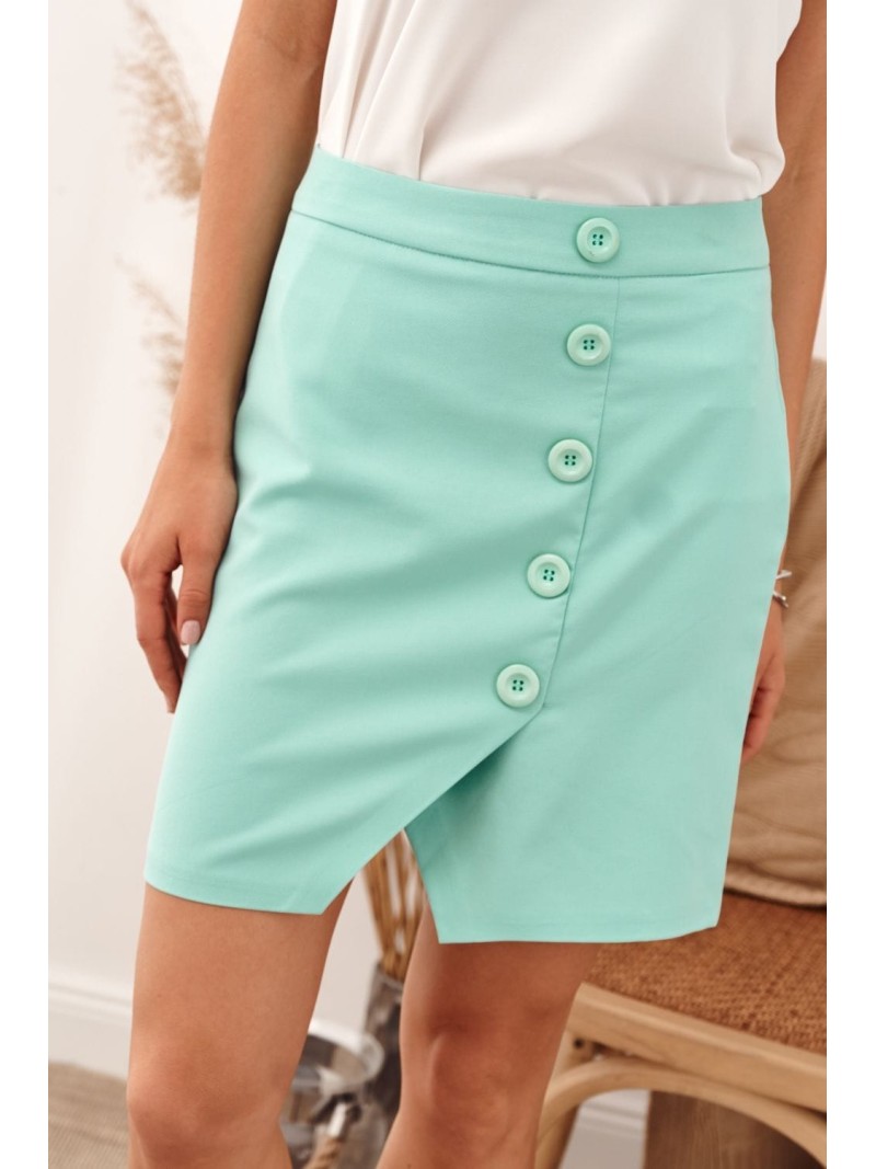 Mini skirt with decorative pistachio buttons MP80272 - Online store - Boutique